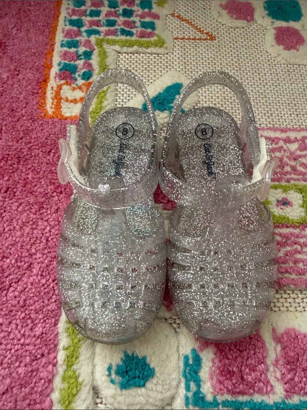 Cat & Jack Clear Glitter Jelly Sandals